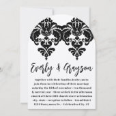 Black Damask Wedding Invitations Kaart (Voorkant)