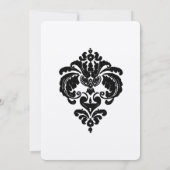 Black Damask Wedding Invitations Kaart (Achterkant)
