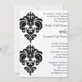 Black Damask Wedding Invitations Kaart (Voorkant)