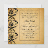  Black Damask Wedding Invitations Kaart (Voorkant)