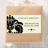 Black Damask Wedding Lable Etiket (Insitu)