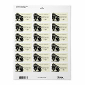  Black Damask Wedding Lable Etiket (Full Sheet)