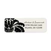  Black Damask Wedding Lable Etiket (Voorkant)