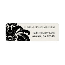  Black Damask Wedding Lable