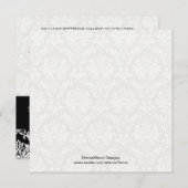 Black Damask Wedding Monogram Uitnodiging (Voorkant / Achterkant)
