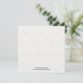 Black Damask Wedding Monogram Uitnodiging (Staand voorkant)