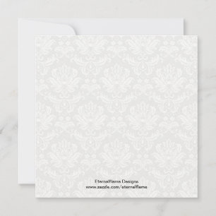 Black Damask Wedding Monogram Uitnodiging