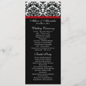 Black Damask Wedding Program Programmakaart (Voorkant)