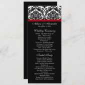 Black Damask Wedding Program Programmakaart (Voorkant / Achterkant)