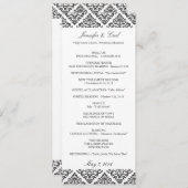 Black Damask Wedding Programma's (Voorkant / Achterkant)