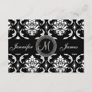 Black Damask Wedding Reception, voor Square Kaart