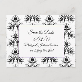 Black Damask Wedding Save the Date Briefkaarten