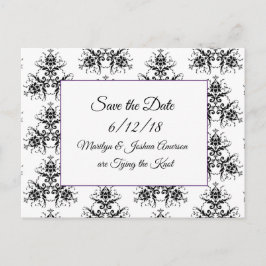 Black Damask Wedding Save the Date Briefkaarten