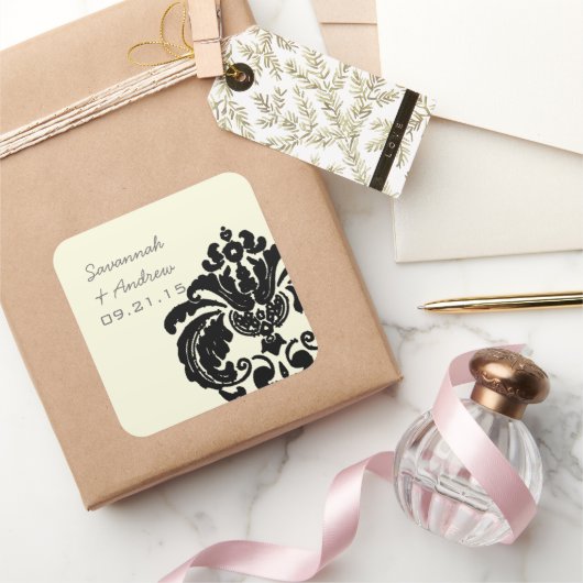  Black Damask Wedding Sticker (Geschenken)