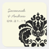  Black Damask Wedding Sticker (Voorkant)