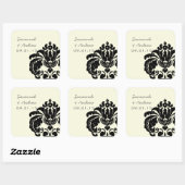  Black Damask Wedding Sticker (Vel)