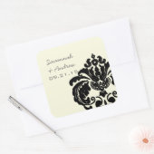  Black Damask Wedding Sticker (Envelop)