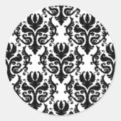 Black Damask Wedding Stickers (Voorkant)