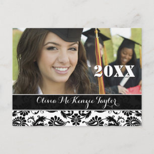 Black Damasklasse van Graduation Invitations Uitnodiging Briefkaart
