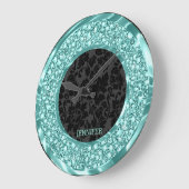 Black Damasmaskers Sparking Green Diamonds Glitter Grote Klok (Hoek)