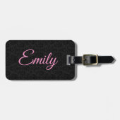 Black Damasmastern Patroze Typografie Bagagelabel (Voorkant horizontaal)