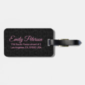 Black Damasmastern Patroze Typografie Bagagelabel (Achterkant horizontaal)