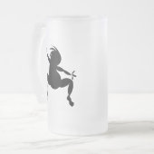 Black Dancing Kokopelli Matglas Bierpul (Voorkant links)