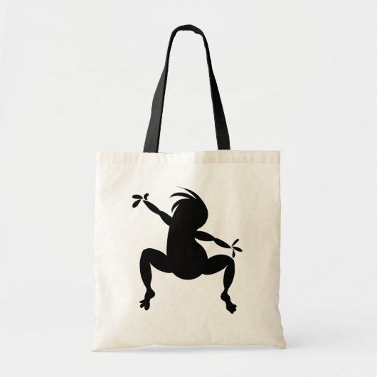 Black Dancing Kokopelli Tote Bag (Voorkant)