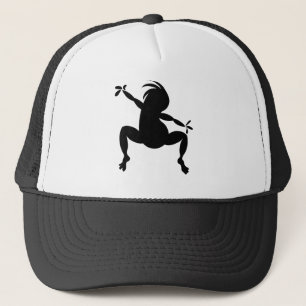 Black Dancing Kokopelli Trucker Pet