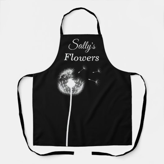 Black Dandelion Apron Schort (Voorkant)