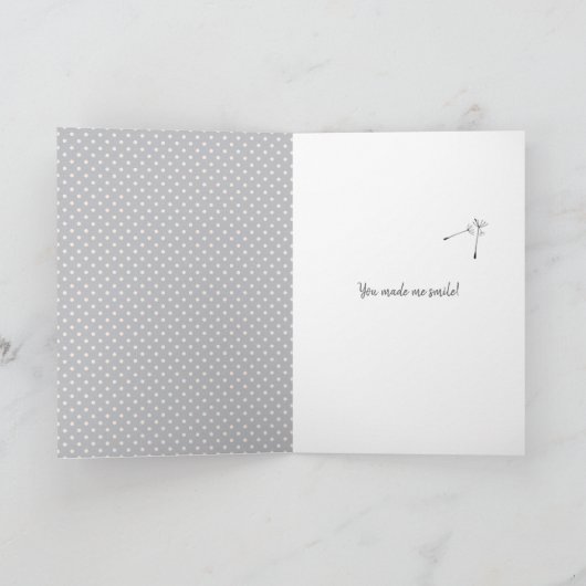 Black dandelion bedankt kaart (Binnen)