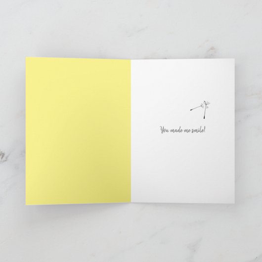 Black dandelion bedankt kaart (Binnen)