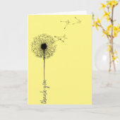 Black dandelion bedankt kaart (Gele Bloem)