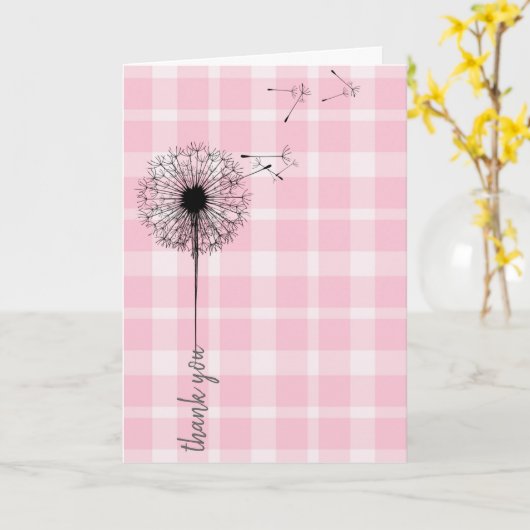 Black dandelion bedankt kaart (Gele Bloem)