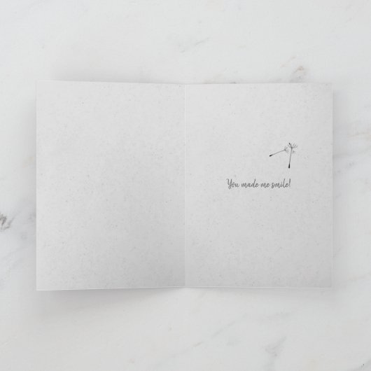 Black dandelion bedankt kaart (Binnen)