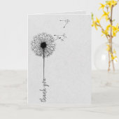 Black dandelion bedankt kaart (Gele Bloem)