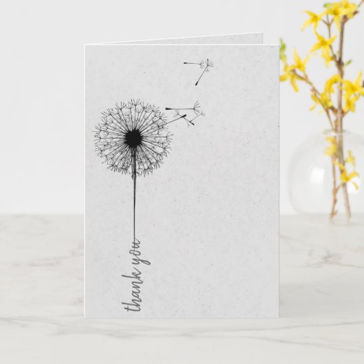 Black dandelion bedankt kaart (Gele Bloem)