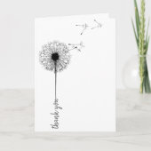 Black dandelion bedankt kaart (Voorkant)