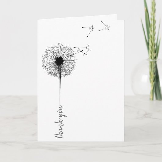Black dandelion bedankt kaart (Voorkant)