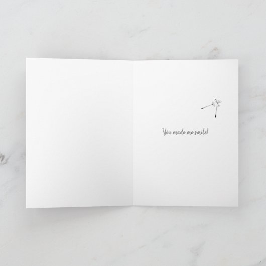 Black dandelion bedankt kaart (Binnen)