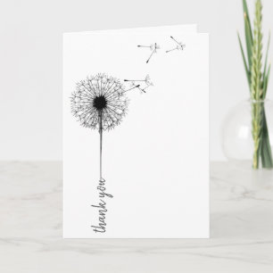 Black dandelion bedankt kaart