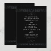 Black Dark Elegance Uitnodiging voor huwelijksfees (Voorkant / Achterkant)
