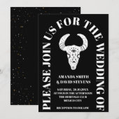 Black Dark Moody Arch Boho Rustic Wedding Kaart (Voorkant / Achterkant)