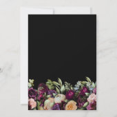 Black Dark Moody Elegant Floral Birthday Party Kaart (Achterkant)