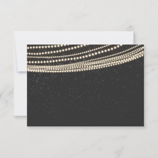 Black Dark Night Sky & String Lights RSVP-kaart RSVP Kaartje (Achterkant)