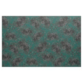 Black Dark Turquoise Gothic Roos Floral Stof (Yard (91,4 cm))