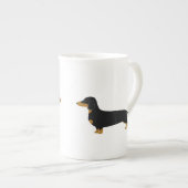 Black Daschund Bone China mok (Voorkant rechts)