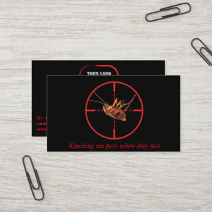 Black Dead Roach Pest Service 2 Sided Visitekaartje