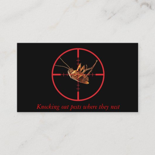 Black Dead Roach Pest Service 2 Sided Visitekaartje (Voorkant)