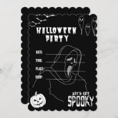 Black Deadly Halloween Party Uitnodiging (Voorkant / Achterkant)